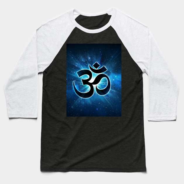 Blue om sanscrit Baseball T-Shirt by MCAshe spiritual art 